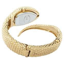 Pre Owned Just Cavalli Gold Plated Stainless Steel Serpent Bracelet Poison R7253153517 Women's Wristwatch 27 mm