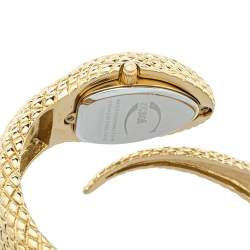Pre Owned Just Cavalli Gold Plated Stainless Steel Serpent Bracelet Poison R7253153517 Women's Wristwatch 27 mm
