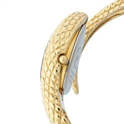 Pre Owned Just Cavalli Gold Plated Stainless Steel Serpent Bracelet Poison R7253153517 Women's Wristwatch 27 mm