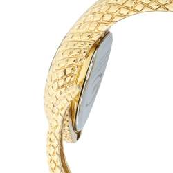 Pre Owned Just Cavalli Gold Plated Stainless Steel Serpent Bracelet Poison R7253153517 Women's Wristwatch 27 mm