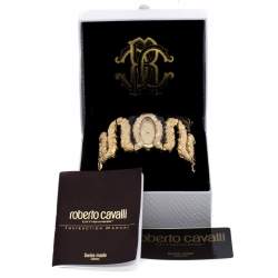 Pre Owned Roberto Cavalli Yellow Gold Plated Stainless Steel Cleopatra R7253195517 Women's Wristwatch 40 mm