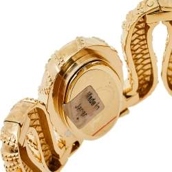 Pre Owned Roberto Cavalli Yellow Gold Plated Stainless Steel Cleopatra R7253195517 Women's Wristwatch 40 mm