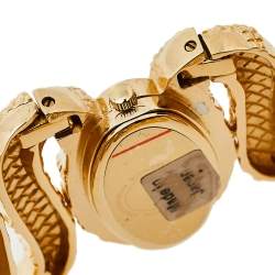 Pre Owned Roberto Cavalli Yellow Gold Plated Stainless Steel Cleopatra R7253195517 Women's Wristwatch 40 mm