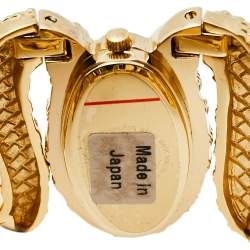 Pre Owned Roberto Cavalli Yellow Gold Plated Stainless Steel Cleopatra R7253195517 Women's Wristwatch 40 mm