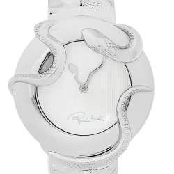 Roberto Cavalli Silver Stainless Steel Snake R7253165515 Women's Wristwatch 37 mm