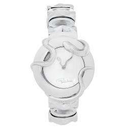 Roberto Cavalli Silver Stainless Steel Snake R7253165515 Women's Wristwatch 37 mm