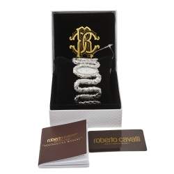 Pre Owned Roberto Cavalli Silver Stainless Steel Cleopatra R7253195615 Women's Wristwatch 40 mm