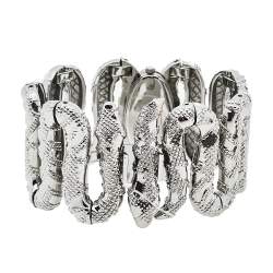 Pre Owned Roberto Cavalli Silver Stainless Steel Cleopatra R7253195615 Women's Wristwatch 40 mm