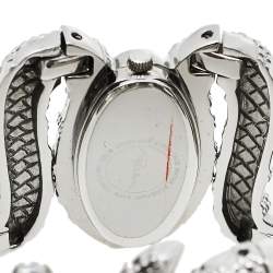 Pre Owned Roberto Cavalli Silver Stainless Steel Cleopatra R7253195615 Women's Wristwatch 40 mm