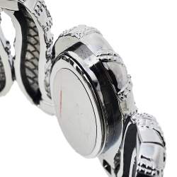 Pre Owned Roberto Cavalli Silver Stainless Steel Cleopatra R7253195615 Women's Wristwatch 40 mm