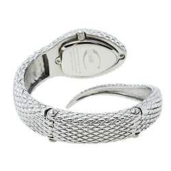 Pre Owned Just Cavalli Silver Stainless Steel Serpent Bracelet Poison JC7253153515 Women's Wristwatch 27 mm