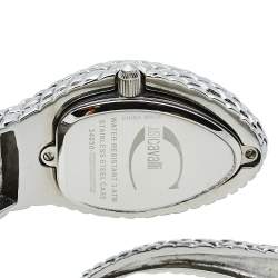 Pre Owned Just Cavalli Silver Stainless Steel Serpent Bracelet Poison JC7253153515 Women's Wristwatch 27 mm
