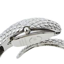 Pre Owned Just Cavalli Silver Stainless Steel Serpent Bracelet Poison JC7253153515 Women's Wristwatch 27 mm