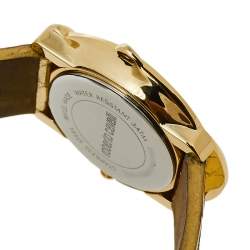 Roberto Cavalli Champagne Gold Plated Stainless Steel Snake 7251165617 Women's Wristwatch 37 mm