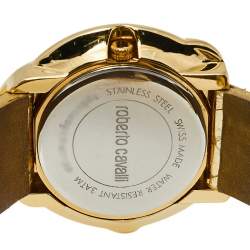 Roberto Cavalli Champagne Gold Plated Stainless Steel Snake 7251165617 Women's Wristwatch 37 mm