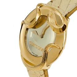 Roberto Cavalli Champagne Gold Plated Stainless Steel Snake 7251165617 Women's Wristwatch 37 mm