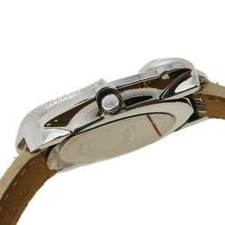 Pre Owned Roberto Cavalli Brown Stainless Steel Python Leather Snake SWL010 Women's Wristwatch 37 mm