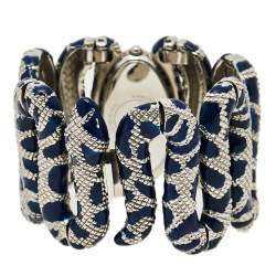 Pre Owned Roberto Cavalli Silver Stainless Steel Cleopatra R7253195635 Women's Wristwatch 40 mm