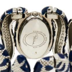 Pre Owned Roberto Cavalli Silver Stainless Steel Cleopatra R7253195635 Women's Wristwatch 40 mm