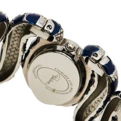 Pre Owned Roberto Cavalli Silver Stainless Steel Cleopatra R7253195635 Women's Wristwatch 40 mm