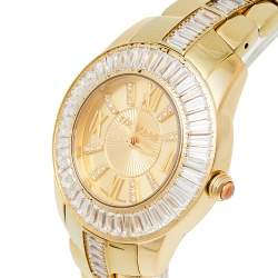 Pre Owned Roberto Cavalli Gold Plated Stainless Steel Tempus 51839 Women's Wristwatch 37 MM