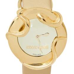 Roberto Cavalli Gold Plated Stainless Steel Snake 7251165817 Women's Wristwatch 38 mm