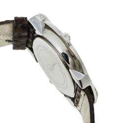 Pre Owned Roberto Cavalli Maroon Stainless Steel Diamonds Snake 7251165523 Women's Wristwatch 38 mm