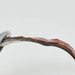 Pre Owned Roberto Cavalli Maroon Stainless Steel Diamonds Snake 7251165523 Women's Wristwatch 38 mm