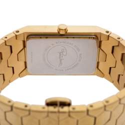 Pre Owned Roberto Cavalli Gold Plated Stainless Steel Beehive R7253139565 Women's Wristwatch 25 mm
