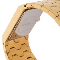 Pre Owned Roberto Cavalli Gold Plated Stainless Steel Beehive R7253139565 Women's Wristwatch 25 mm