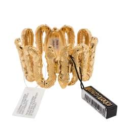 Pre Owned Roberto Cavalli Yellow Gold Plated Stainless Steel Cleopatra R7253195517 Women's Wristwatch 40 mm