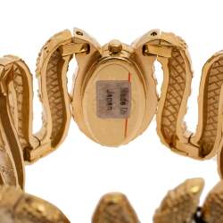 Pre Owned Roberto Cavalli Yellow Gold Plated Stainless Steel Cleopatra R7253195517 Women's Wristwatch 40 mm