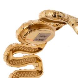 Pre Owned Roberto Cavalli Yellow Gold Plated Stainless Steel Cleopatra R7253195517 Women's Wristwatch 40 mm