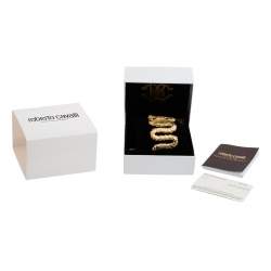 Pre Owned Roberto Cavalli Yellow Gold Plated Stainless Steel Cleopatra R7253195517 Women's Wristwatch 40 mm