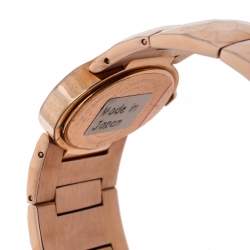 Pre Owned Roberto Cavalli Champagne Pink Rose Gold Plated Stainless Steel R7253133517 Women's Wristwatch 36 MM
