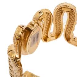 Pre Owned Roberto Cavalli Yellow Gold Plated Stainless Steel Cleopatra R7253195517 Women's Wristwatch 40 mm