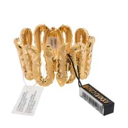 Pre Owned Roberto Cavalli Yellow Gold Plated Stainless Steel Cleopatra R7253195517 Women's Wristwatch 40 mm