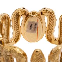 Pre Owned Roberto Cavalli Yellow Gold Plated Stainless Steel Cleopatra R7253195517 Women's Wristwatch 40 mm