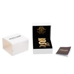 Pre Owned Roberto Cavalli Yellow Gold Plated Stainless Steel Cleopatra R7253195517 Women's Wristwatch 40 mm