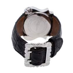 مملوكة مسبقًا Roberto Cavalli Black Stainless Steel Classic Leather R7251122025 Women's Wristwatch 42MM