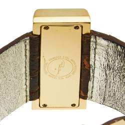 Pre Owned Roberto Cavalli Multicolor Yellow gold Plated Stainless Steel Python R7251112017 Women's Wristwatch 44 mm