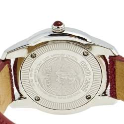 Pre Owned Roberto Cavalli Burgundy Stainless Steel Stingray Crystal Fugit R7251147585 Women's Wristwatch 37 mm