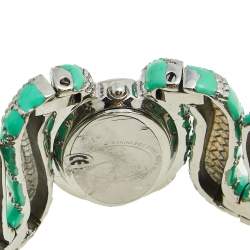 مملوكة مسبقًا Roberto Cavalli Silver Enamel Stainless Steel Cleopatra R7253195535 Women's Wristwatch 40 mm
