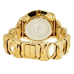 مملوكة مسبقًا ساعة يد نسائية روبرتو كافالي ثعبان R7253165517 ستانلس ستيل مطلي ذهب أصفر شامبين 37 مم