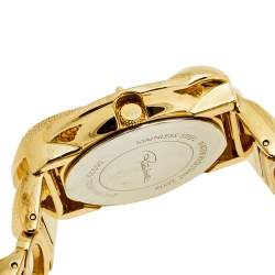 مملوكة مسبقًا ساعة يد نسائية روبرتو كافالي ثعبان R7253165517 ستانلس ستيل مطلي ذهب أصفر شامبين 37 مم