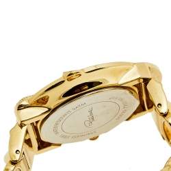 مملوكة مسبقًا ساعة يد نسائية روبرتو كافالي ثعبان R7253165517 ستانلس ستيل مطلي ذهب أصفر شامبين 37 مم