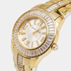Pre Owned Roberto Cavalli Gold Plated Stainless Steel Tempus 51839 Women's Wristwatch 37 mm