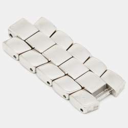 Pre Owned Roberto Cavalli Silver Stainless Steel Tempus Fugit R7253147515 Women's Wristwatch 37 mm