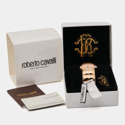 Roberto Cavalli Champagne Pink Rose Gold Plated Stainless Steel R7253133517 Women's Wristwatch 36 MM