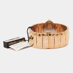 Roberto Cavalli Champagne Pink Rose Gold Plated Stainless Steel R7253133517 Women's Wristwatch 36 MM